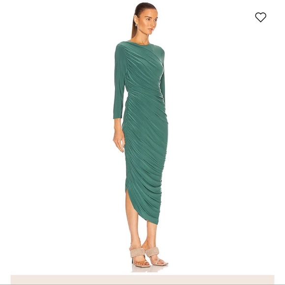 Norma Kamali Women's Green Long Sleeve Diana Gown - Picture 1 of 15
